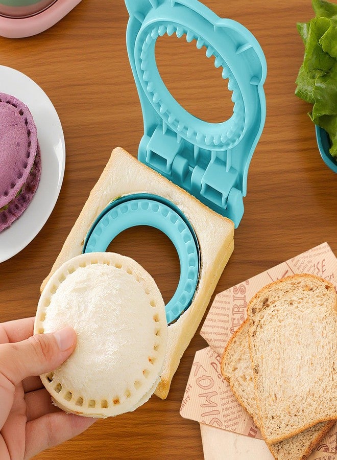 Litoexpe 1 Pack Uncrustable Sandwich Maker, Circle Shape Sandwiches Pocket 3.7 Inch Sandwich Cutter and Sealer, Easy Sandwich Cutter for Kids Breakfast and Lunchboxes, Light Blue - Image 5